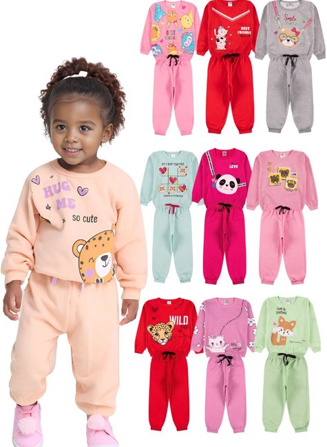 Conjunto Bebe Blusa Com Orelhinha Conjunto Infantil Moletom De
