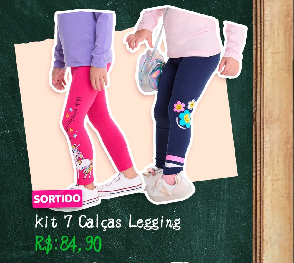 Kit 7 calças leggings