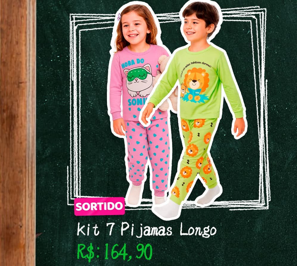 Kit 7 Pijamas Longo